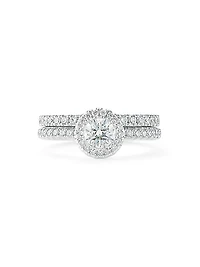 Aura Platinum & 0.89 TCW Diamond Halo Engagement Ring