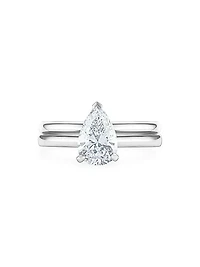DB Classic Platinum & 1.02 TCW Pear-Cut Diamond Engagement Ring