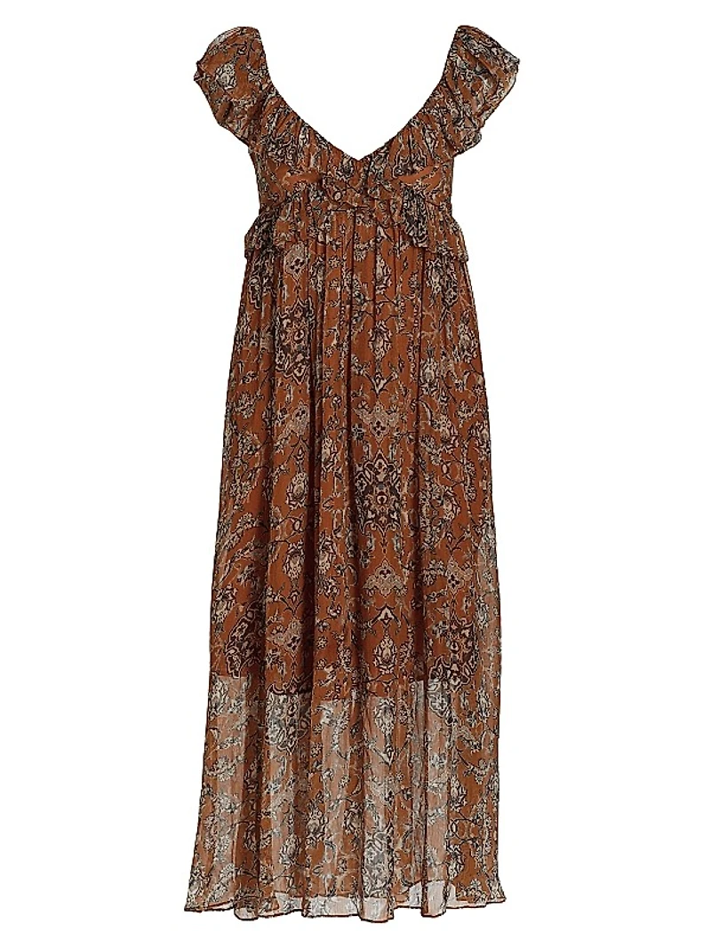 Dara Floral Ruffle Midi-Dress