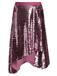 Draped Sequin Skirt