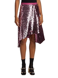 Draped Sequin Skirt