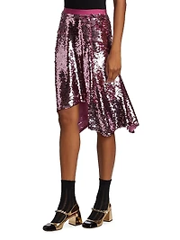 Draped Sequin Skirt