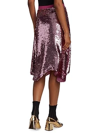 Draped Sequin Skirt