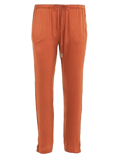 Gem Silk Drawstring Ankle Pants