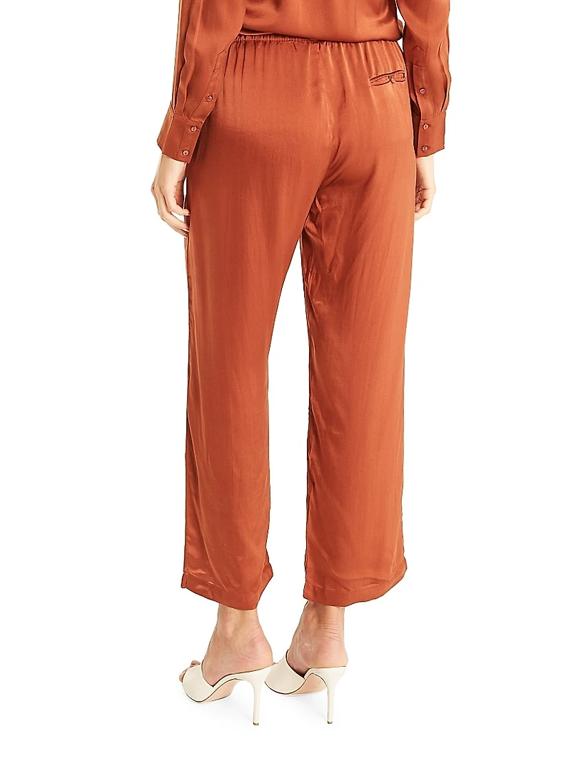 Gem Silk Drawstring Ankle Pants