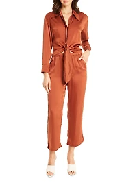 Gem Silk Drawstring Ankle Pants