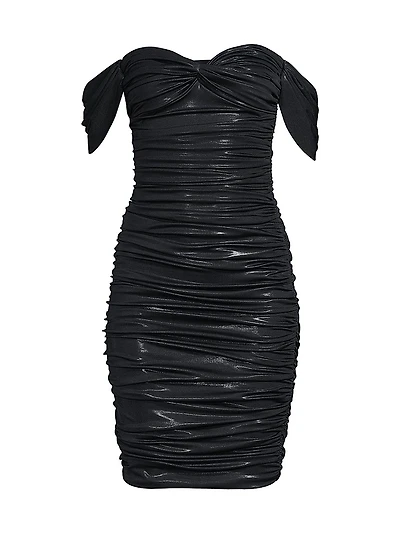 Walter Ruched Off-The-Shoulder Sheath Dress