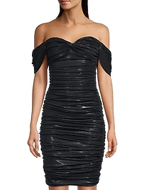 Walter Ruched Off-The-Shoulder Sheath Dress