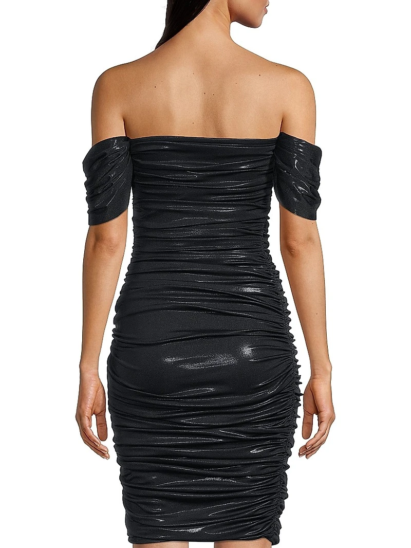 Walter Ruched Off-The-Shoulder Sheath Dress