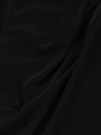 Asymmetric Drop-Shoulder Gown