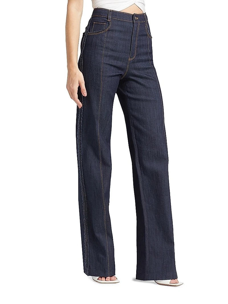 Francine High-Rise Stretch Straight-Leg Jeans