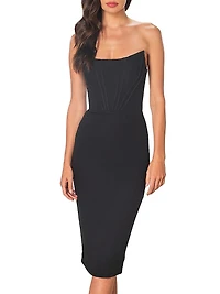 Cosette Strapless Body-Con Midi-Dress