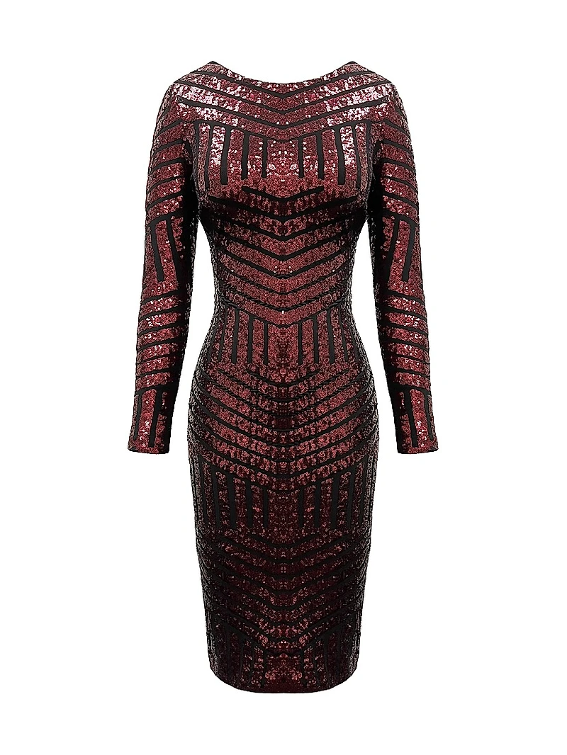 Emery Sequin Mesh Knee-Length Dress