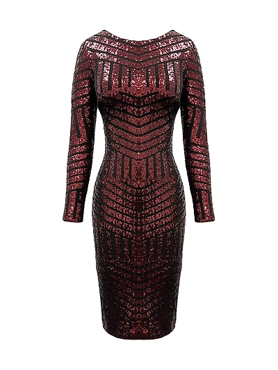 Emery Sequin Mesh Knee-Length Dress