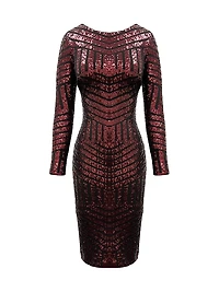 Emery Sequin Mesh Knee-Length Dress