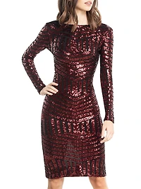 Emery Sequin Mesh Knee-Length Dress