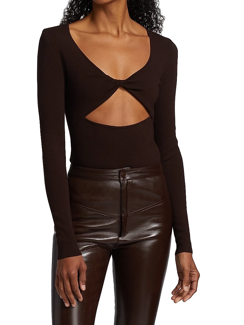 Knit Twisted Cut-Out Bodysuit