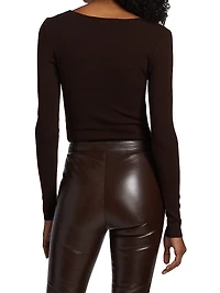 Knit Twisted Cut-Out Bodysuit