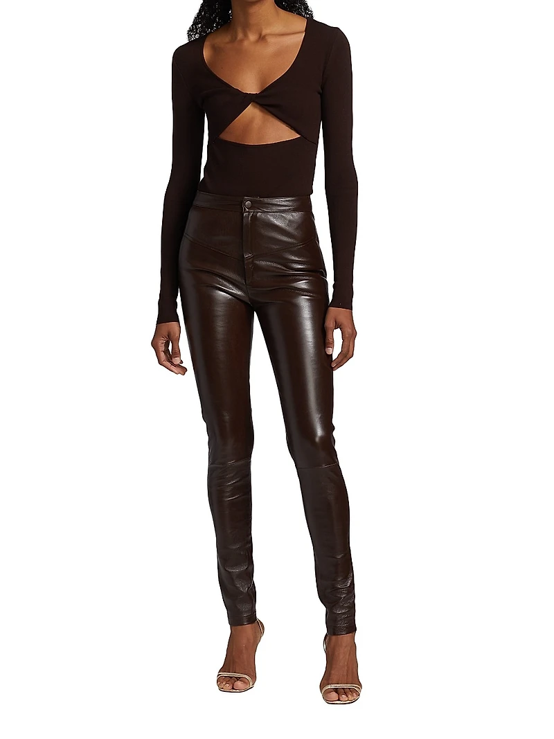 Knit Twisted Cut-Out Bodysuit
