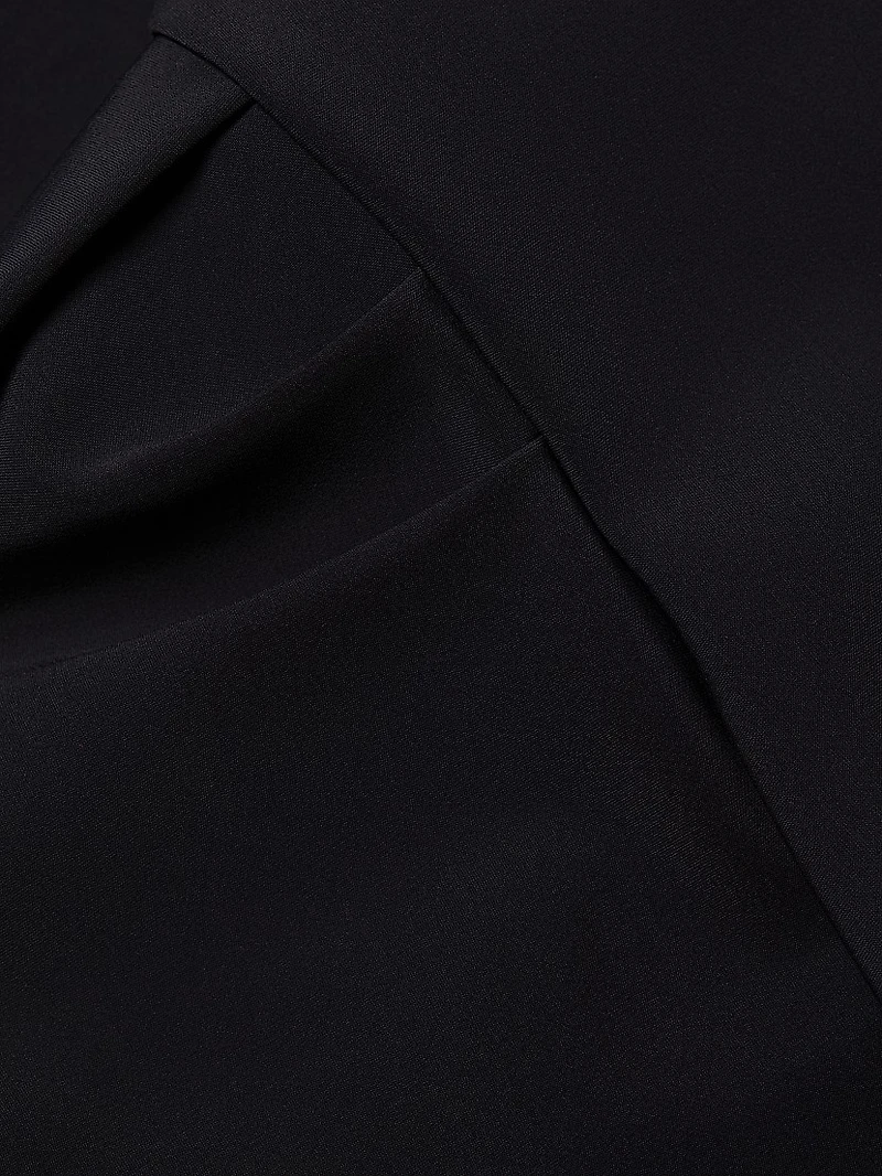 Mixed-Media Puff-Sleeve Jumpsuit