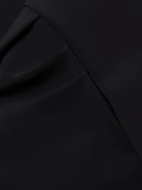 Mixed-Media Puff-Sleeve Jumpsuit