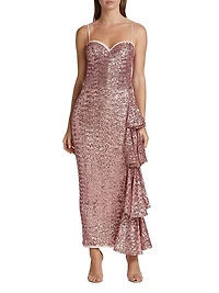 Gussie Paillette Ruffle Gown