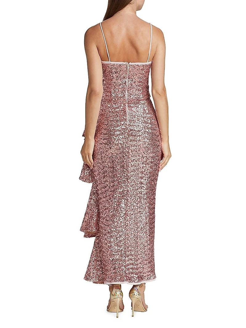 Gussie Paillette Ruffle Gown