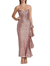 Gussie Paillette Ruffle Gown