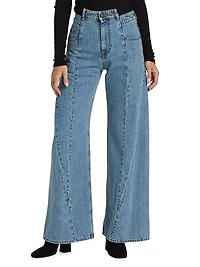 Five-Pocket Wide-Leg Jeans