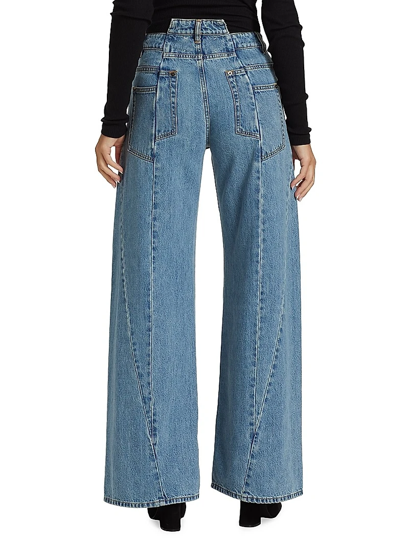 Five-Pocket Wide-Leg Jeans