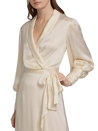 Silk Wrap Midi-Dress