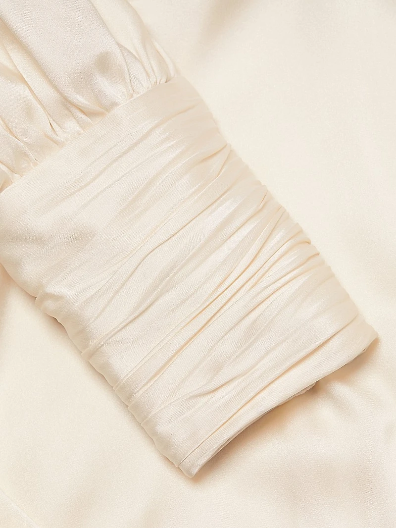 Silk Wrap Midi-Dress