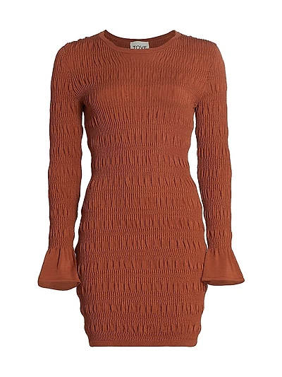 Juno Ribbed & Ruched Minidress