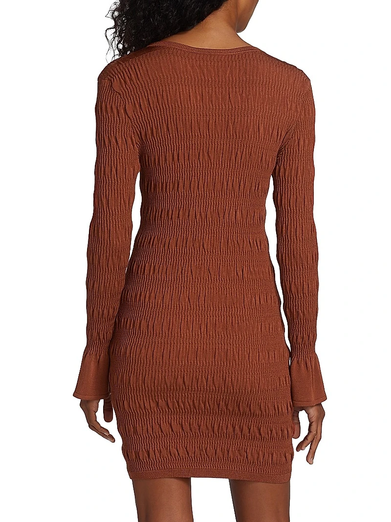 Juno Ribbed & Ruched Minidress