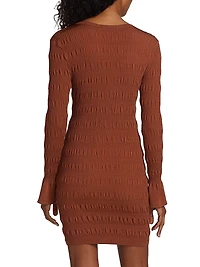Juno Ribbed & Ruched Minidress