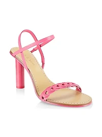 Infinity Cylinder-Heel Slingback Sandals