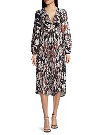 Claudine Printed Stretch Crepe Dress