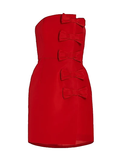 Daniela Bow Silk Faille Minidress