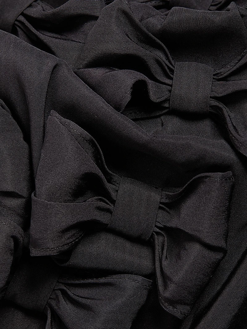 Olivia Bow-Sleeve Silk Minidress