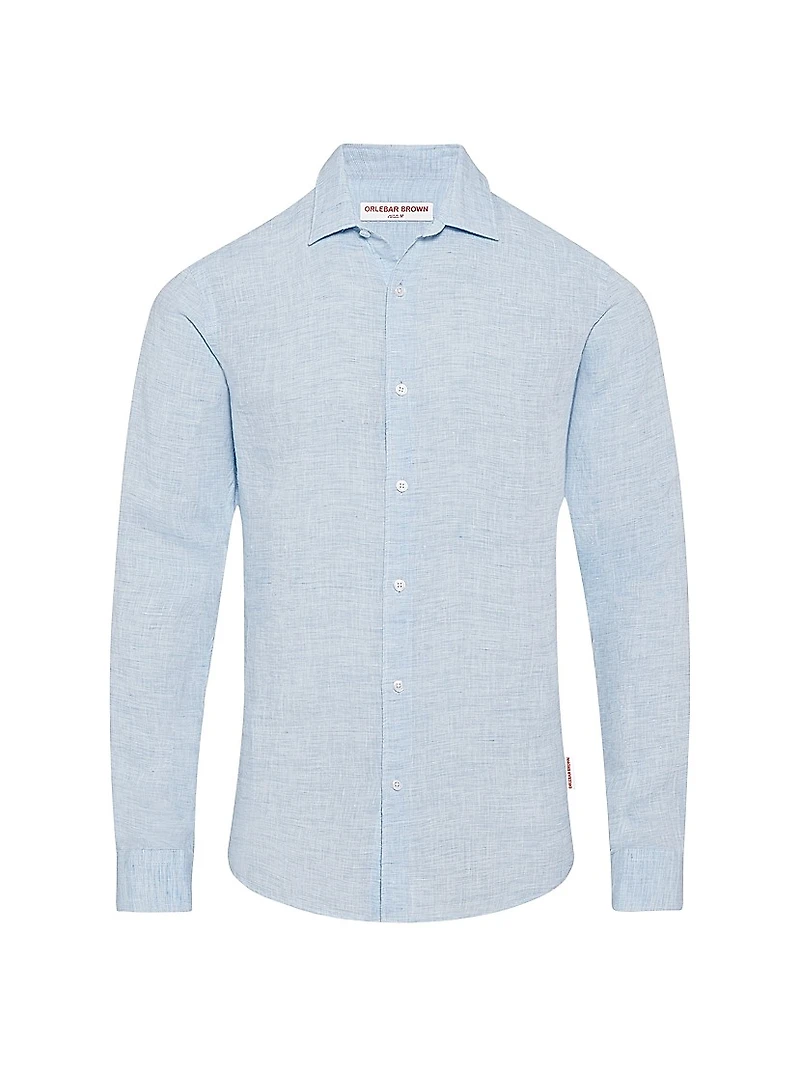 Giles Linen Button-Front Sport Shirt