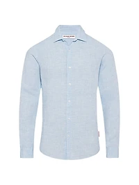 Giles Linen Button-Front Sport Shirt
