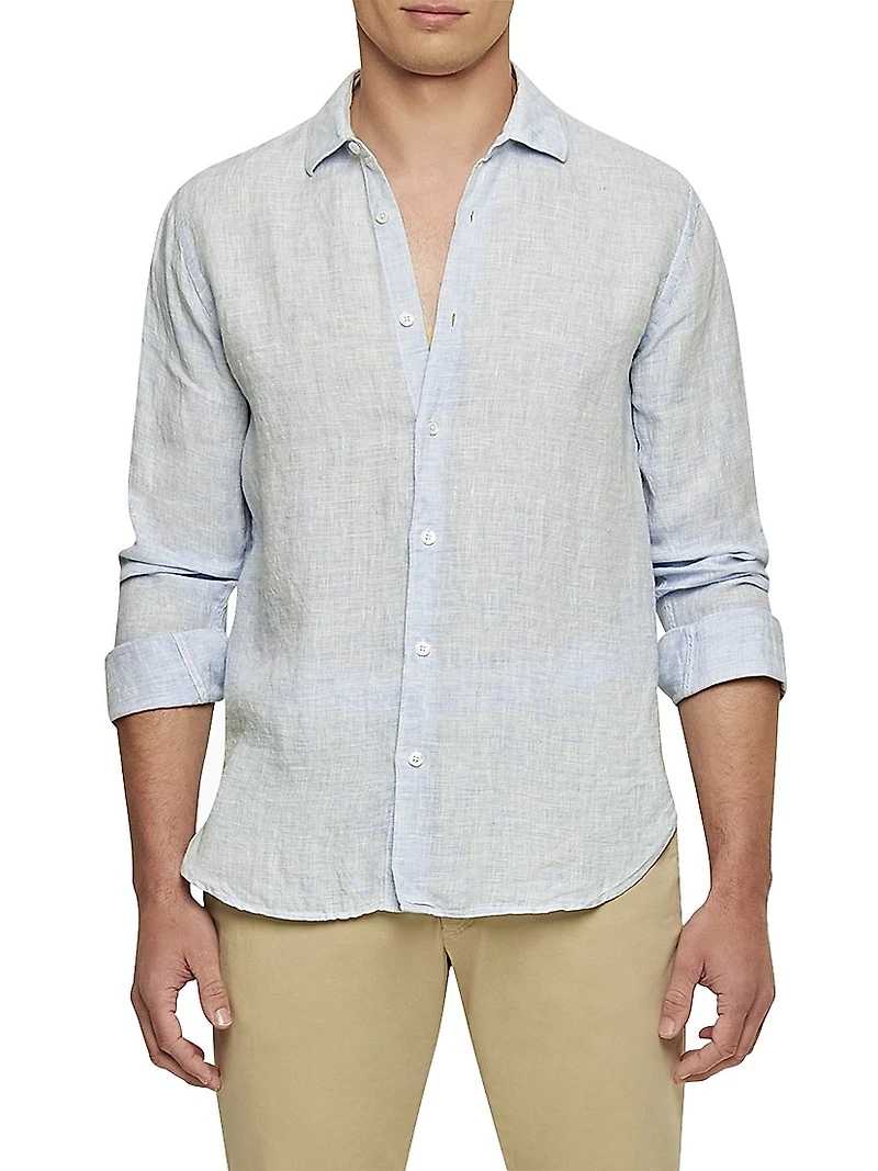 Giles Linen Button-Front Sport Shirt