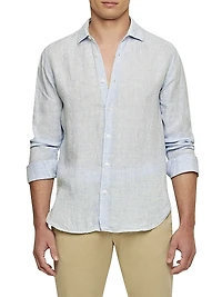 Giles Linen Button-Front Sport Shirt