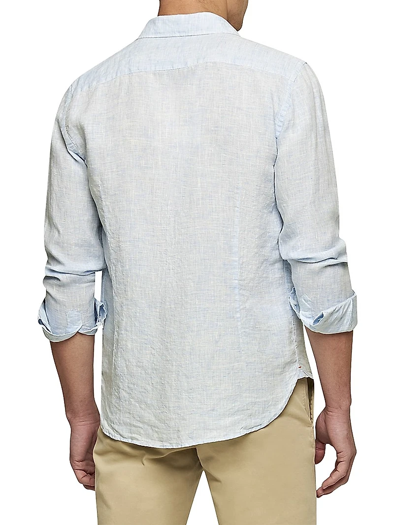 Giles Linen Button-Front Sport Shirt