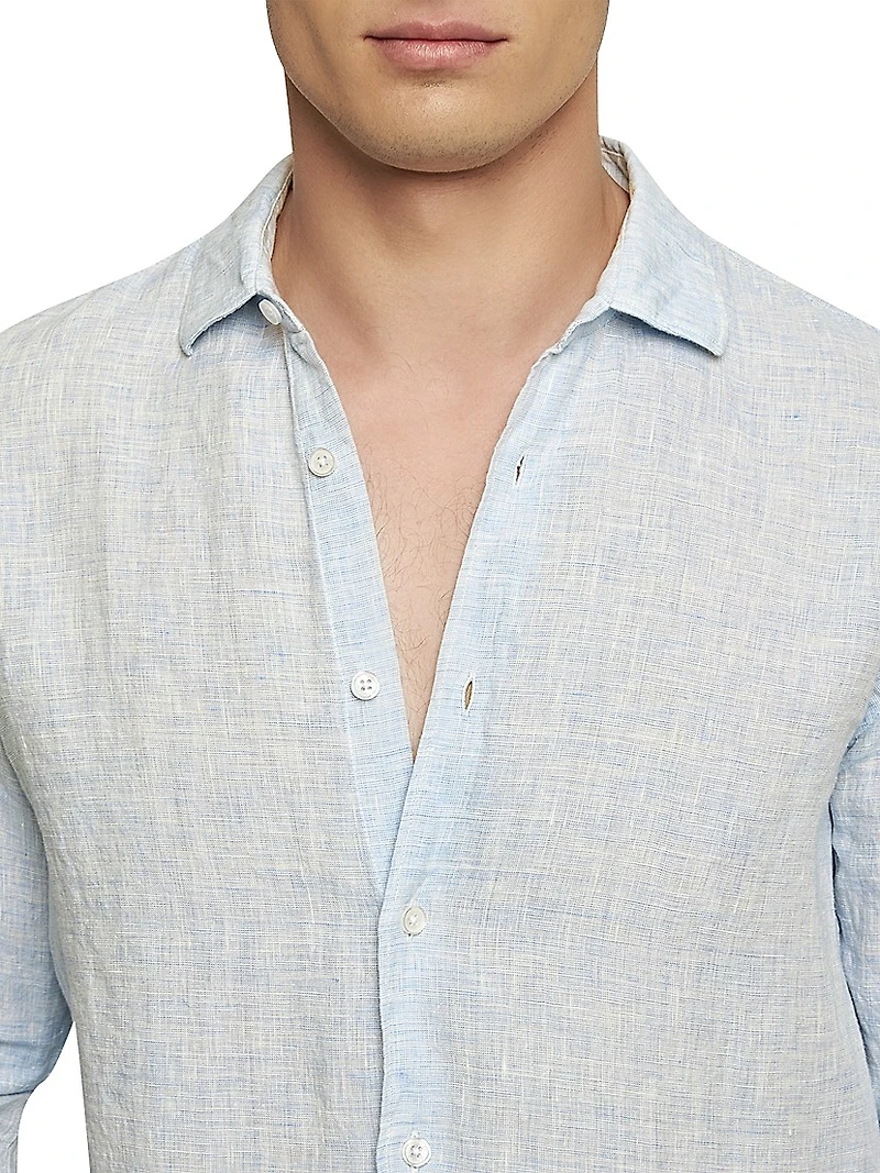 Giles Linen Button-Front Sport Shirt