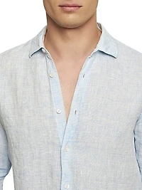 Giles Linen Button-Front Sport Shirt