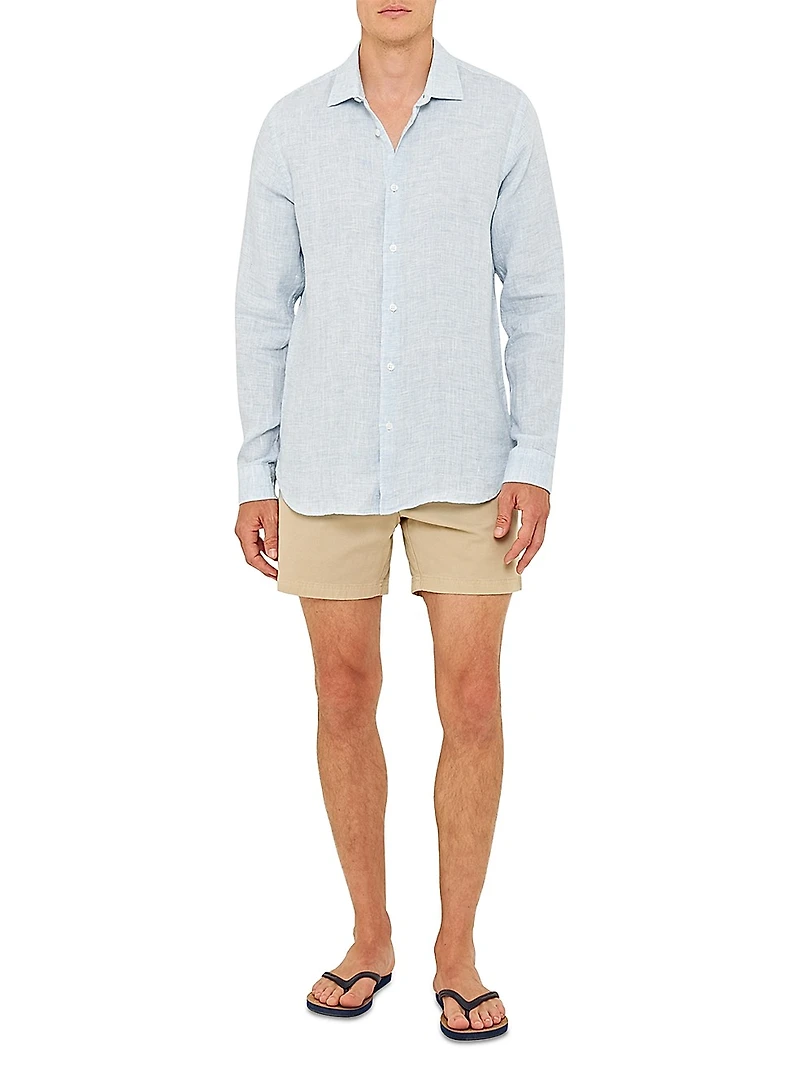 Giles Linen Button-Front Sport Shirt