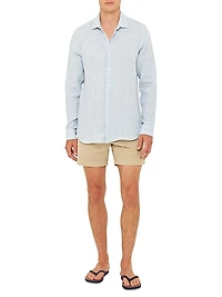 Giles Linen Button-Front Sport Shirt
