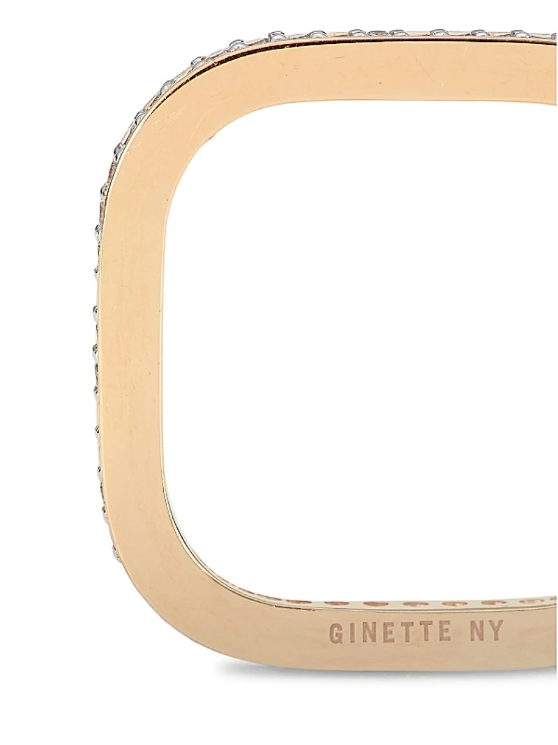 18K Rose Gold & Diamond Square Ring