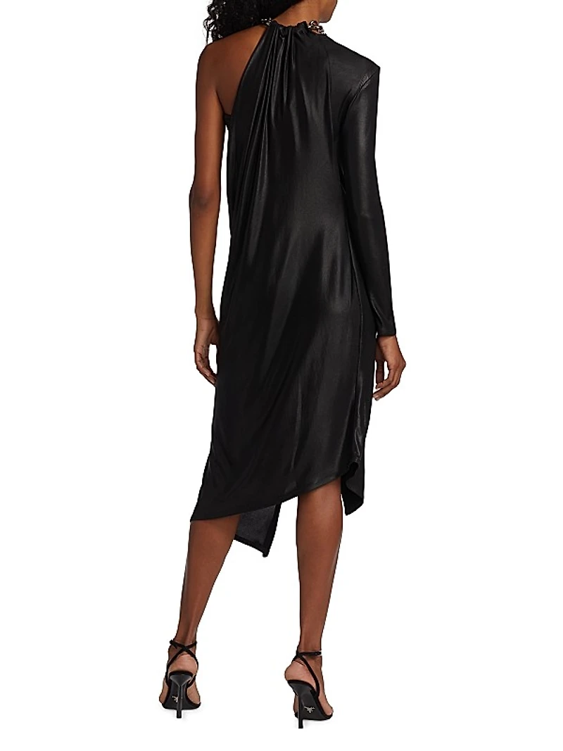 Serenity Deconstructed Asymmetric Chain Midi-Dress
